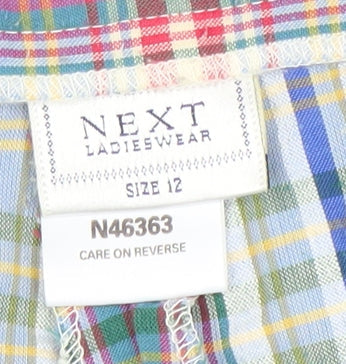 Next Womens Multicoloured Plaid Bermuda Shorts Size 12 Cotton Blend