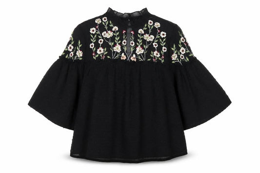 Womens UK Size 8 New Look Black Tunic Blouse