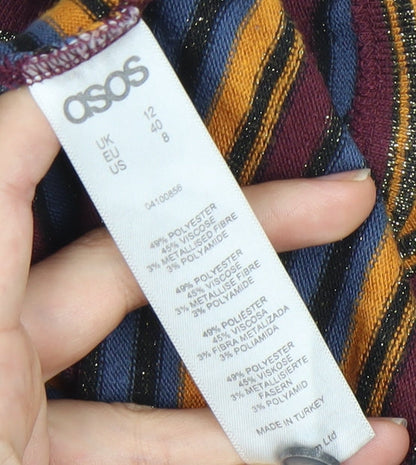 Womens UK Size 12 ASOS Multicoloured Basic Blouse