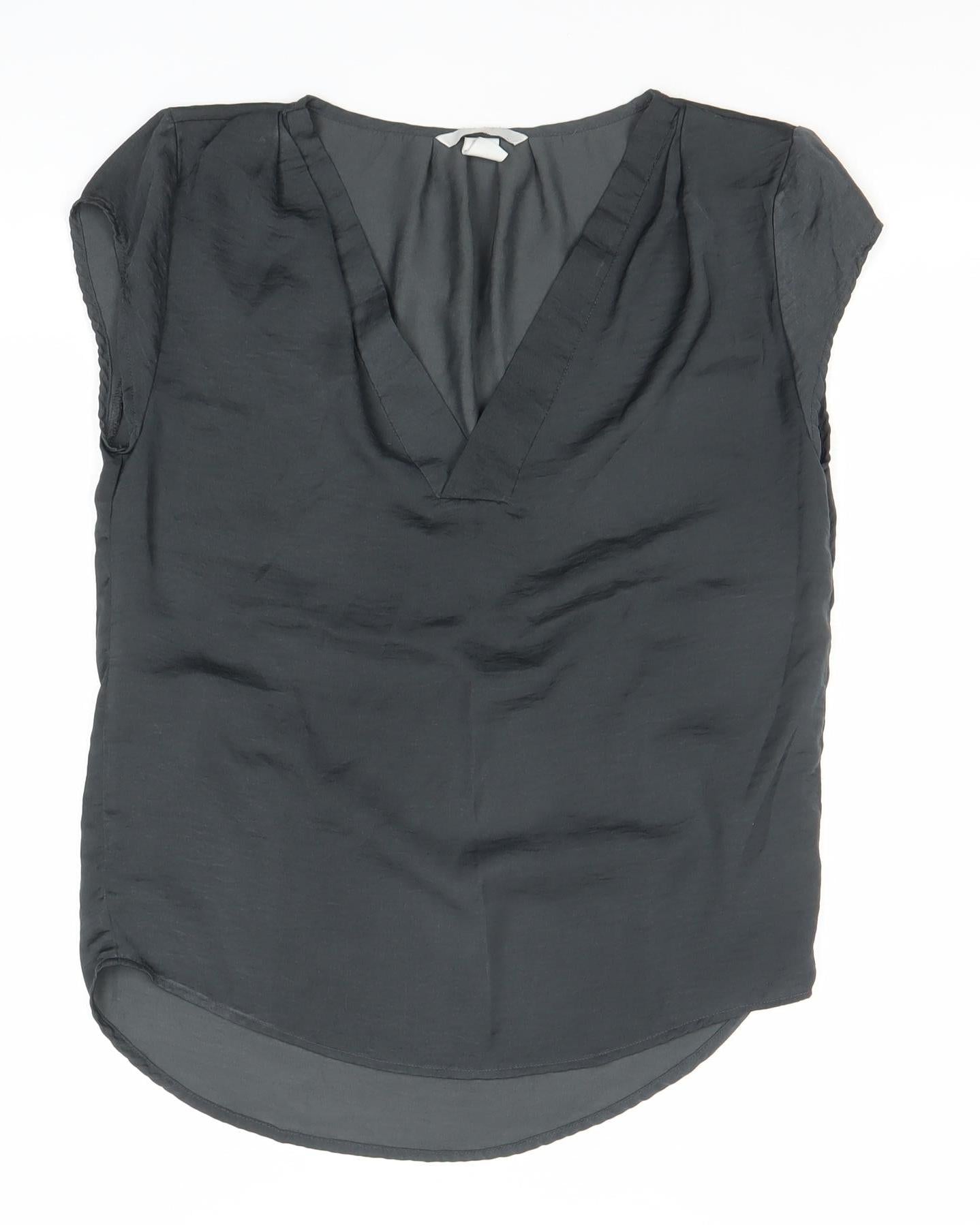 Womens UK Size 6 H&M Black Basic Blouse
