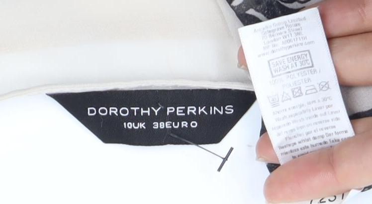 Womens UK Size 12 Dorothy Perkins Black Tunic Blouse