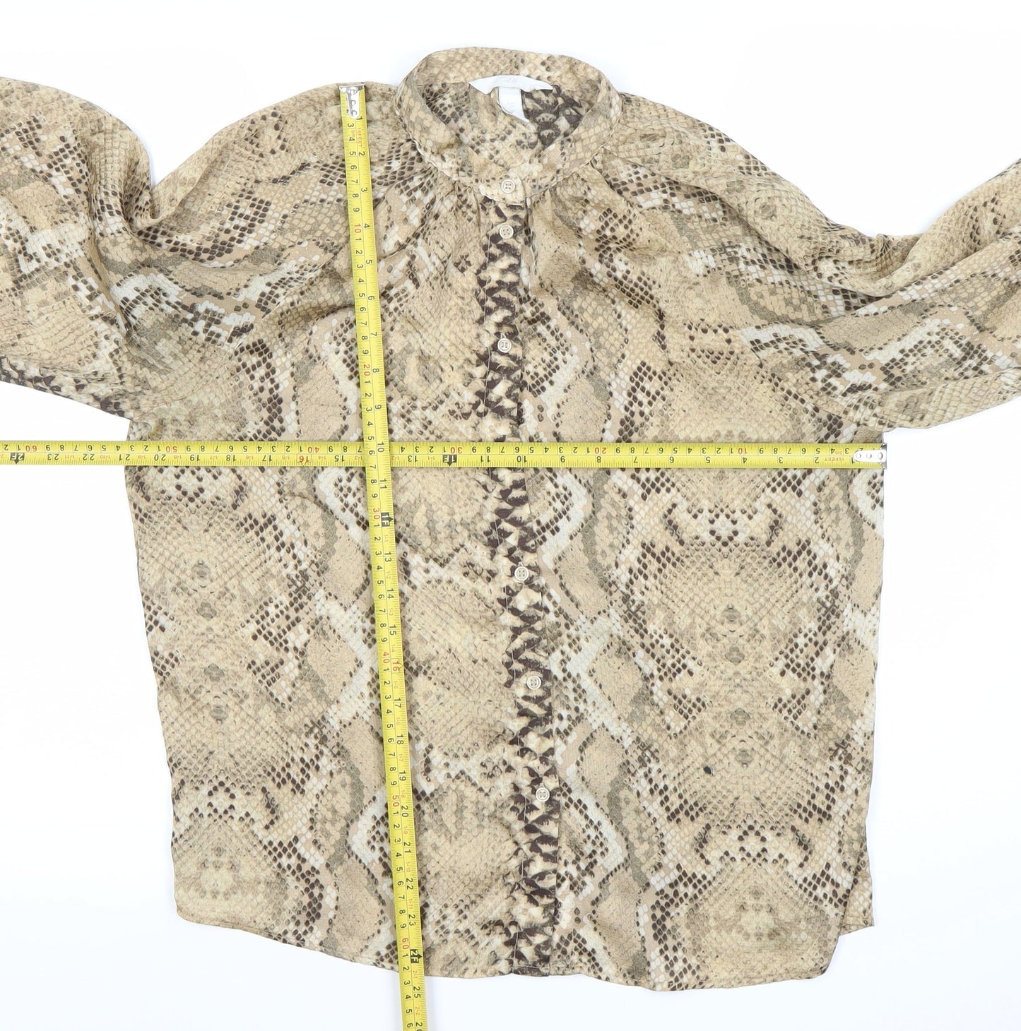 Womens UK Size 10 H&M Beige Classic Button-Up