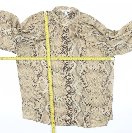 Womens UK Size 10 H&M Beige Classic Button-Up