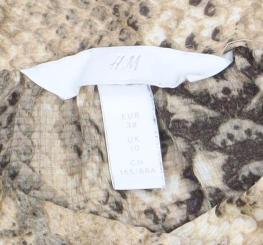 Womens UK Size 10 H&M Beige Classic Button-Up