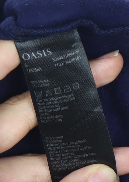Womens UK Size S Oasis Blue Basic T-Shirt