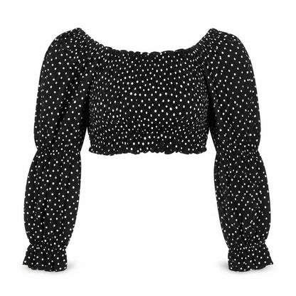 Womens UK Size S Monki Black Cropped Blouse