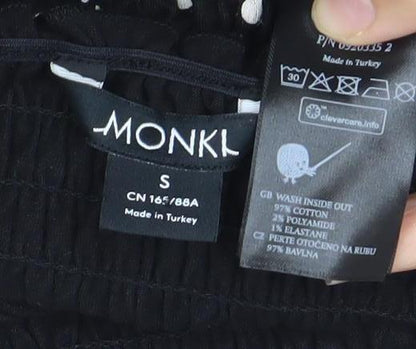 Womens UK Size S Monki Black Cropped Blouse