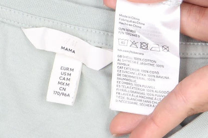 H&M Women’s Green Cotton Shift Tie Dress Size 14 Sleeveless Jersey