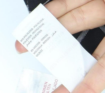 Peacocks Womens Black Check Pencil Skirt Size 14 Knee Length