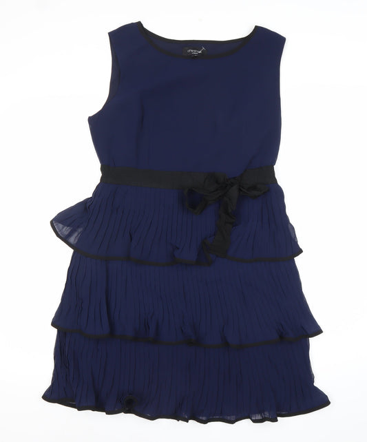 Aftershock London Women’s Blue Pleated Fit & Flare Dress Size 10