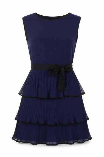 Aftershock London Women’s Blue Pleated Fit & Flare Dress Size 10