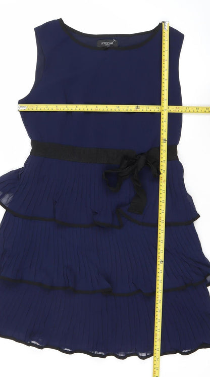 Aftershock London Women’s Blue Pleated Fit & Flare Dress Size 10