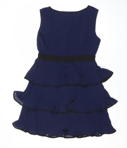 Aftershock London Women’s Blue Pleated Fit & Flare Dress Size 10