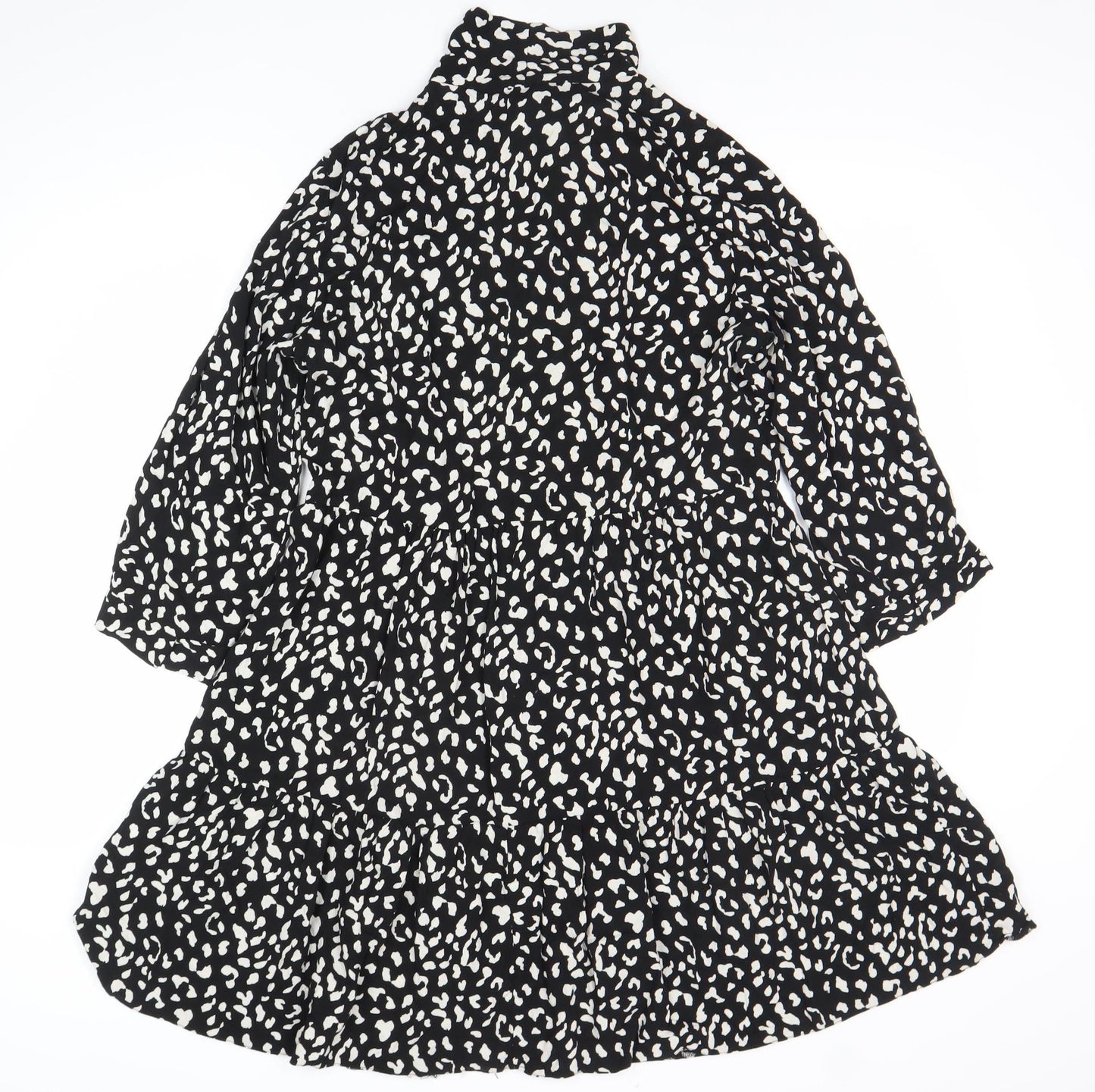 Dorothy Perkins Women Black Animal Print Shift Dress Size 12