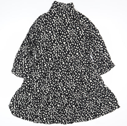 Dorothy Perkins Women Black Animal Print Shift Dress Size 12
