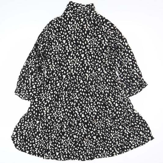 Dorothy Perkins Women Black Animal Print Shift Dress Size 12