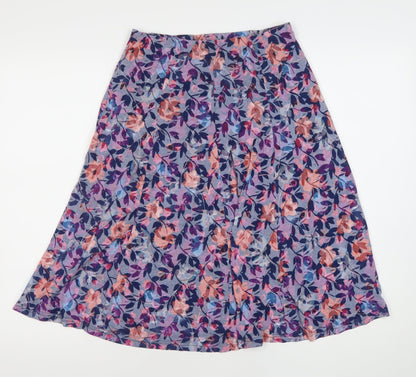 Honor Millburn Womens Multicoloured Floral A-Line Midi Skirt Size 10