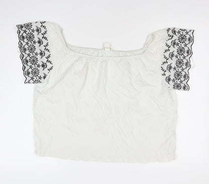 Womens UK Size 12 H&M White Bohemian Blouse