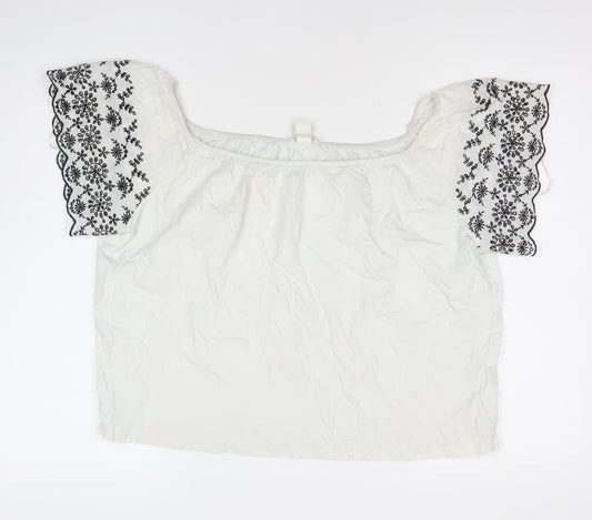 Womens UK Size 12 H&M White Bohemian Blouse