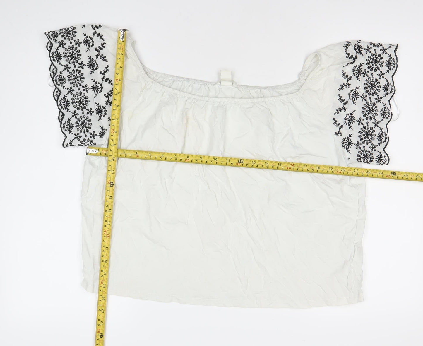 Womens UK Size 12 H&M White Bohemian Blouse