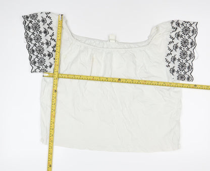 Womens UK Size 12 H&M White Bohemian Blouse