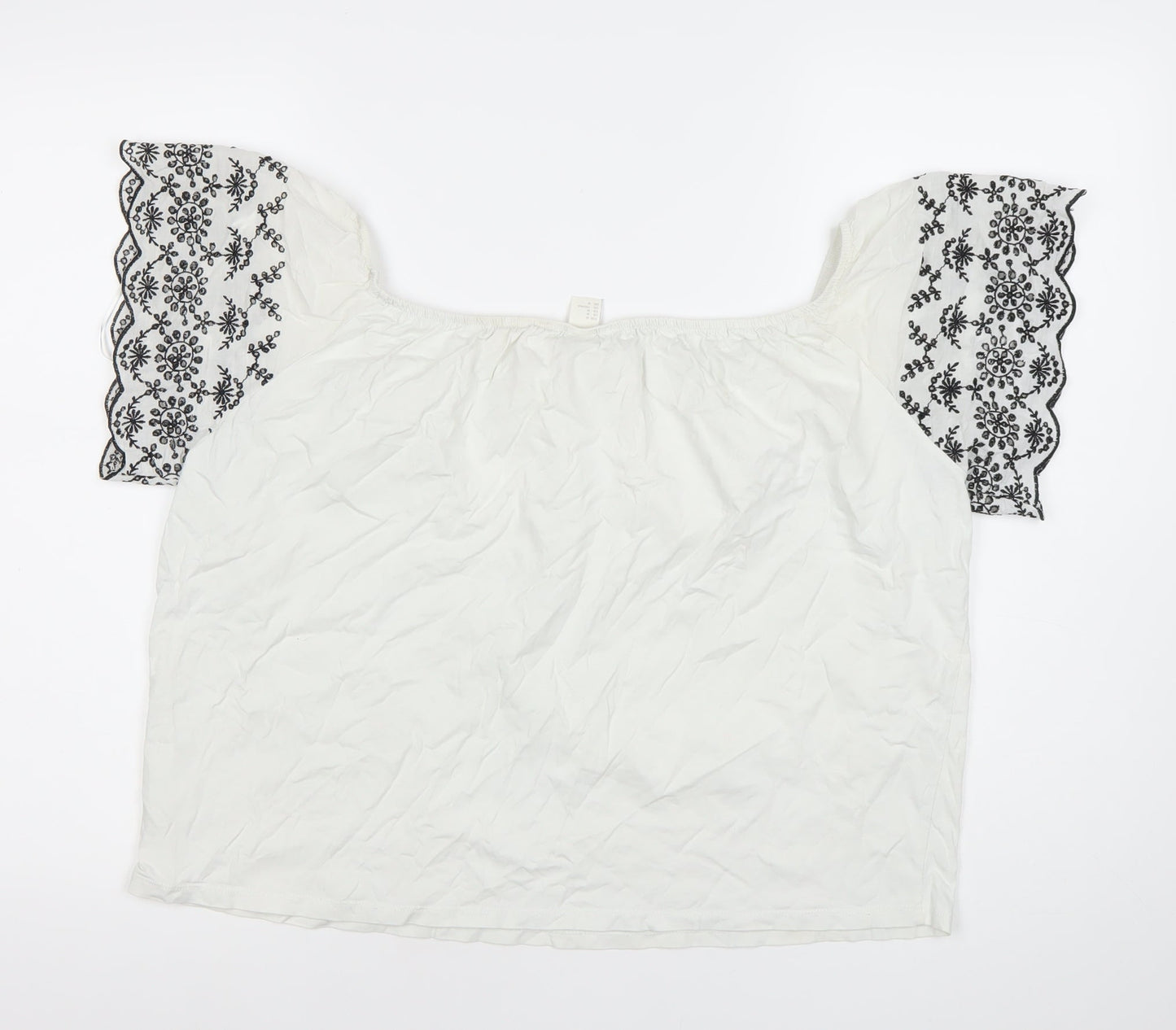 Womens UK Size 12 H&M White Bohemian Blouse