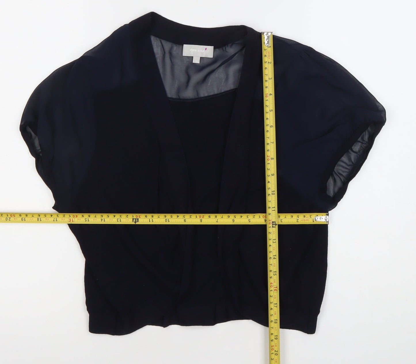 Womens UK Size 18 Marks and Spencer Black Cropped Blouse