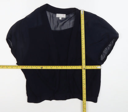 Womens UK Size 18 Marks and Spencer Black Cropped Blouse