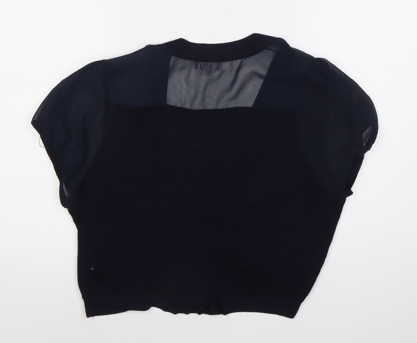Womens UK Size 18 Marks and Spencer Black Cropped Blouse
