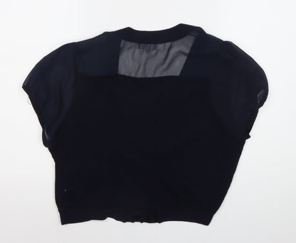 Womens UK Size 18 Marks and Spencer Black Cropped Blouse