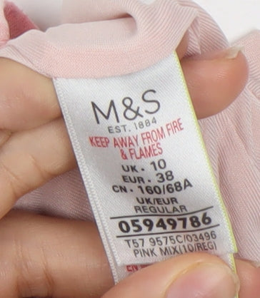 Marks and Spencer Womens Pink Floral A-Line Midi Skirt Size 10