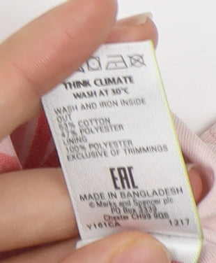 Marks and Spencer Womens Pink Floral A-Line Midi Skirt Size 10