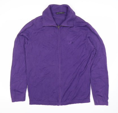 French Connection Men’s Purple Full Zip Cotton Jumper Size L