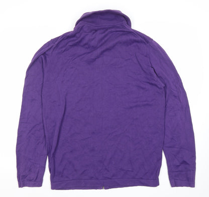 French Connection Men’s Purple Full Zip Cotton Jumper Size L