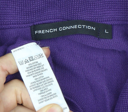 French Connection Men’s Purple Full Zip Cotton Jumper Size L