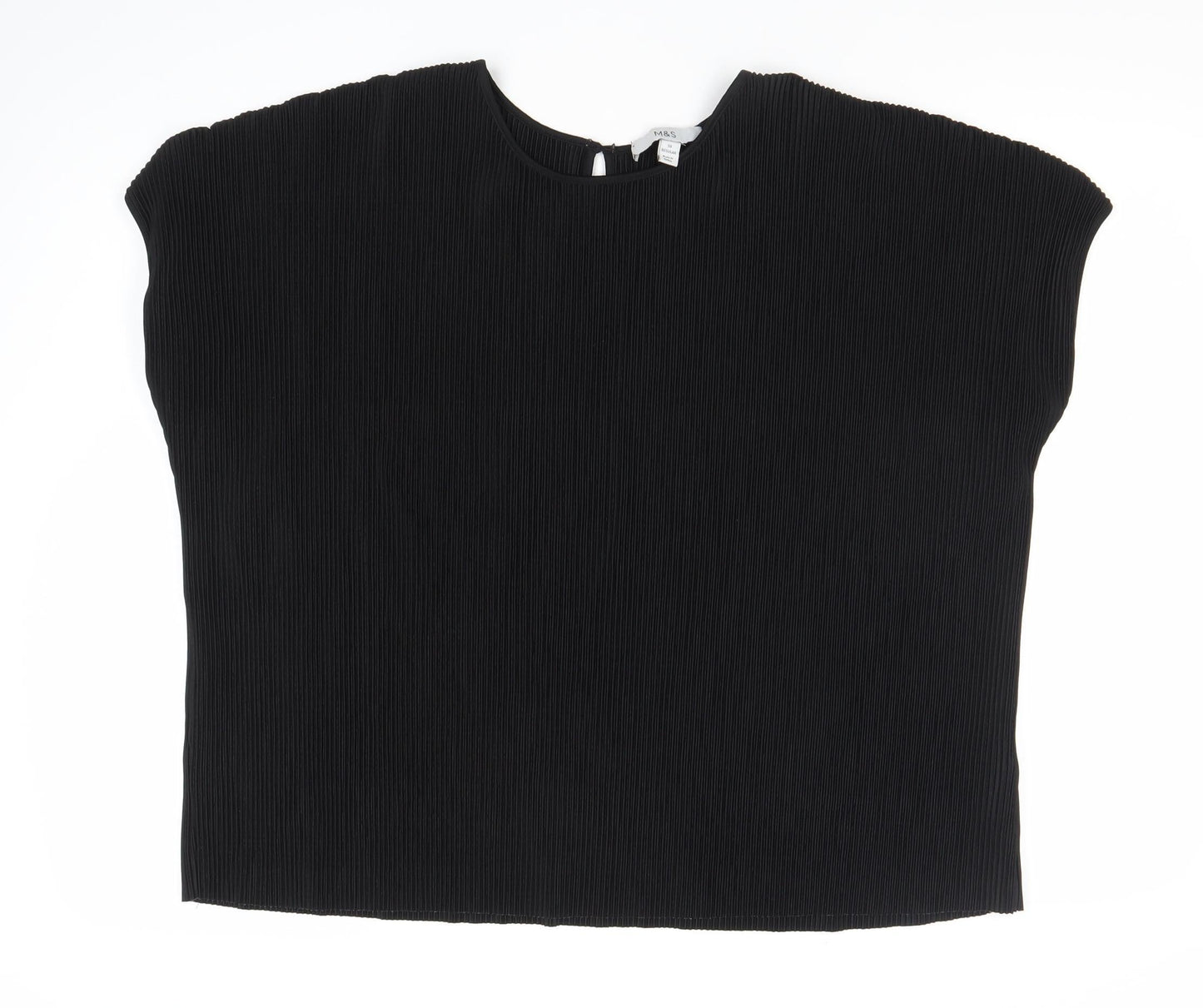 Womens UK Size 10 Marks and Spencer Black Basic Blouse
