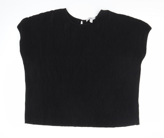 Womens UK Size 10 Marks and Spencer Black Basic Blouse