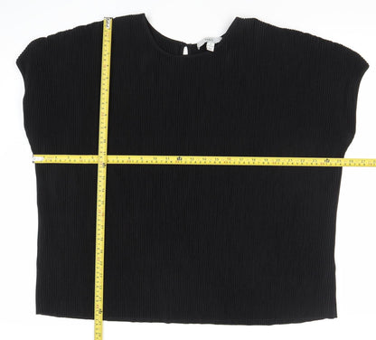Womens UK Size 10 Marks and Spencer Black Basic Blouse
