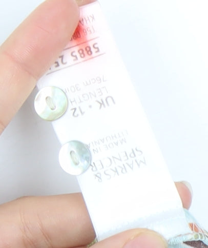 Marks and Spencer Womens Multicoloured Striped Midi A-Line Skirt Size 12