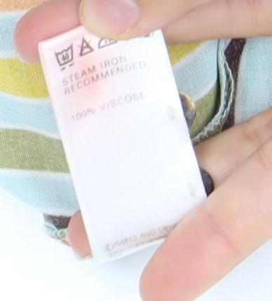 Marks and Spencer Womens Multicoloured Striped Midi A-Line Skirt Size 12