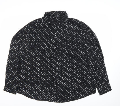 Womens UK Size 16 New Look Black Basic Button-Up