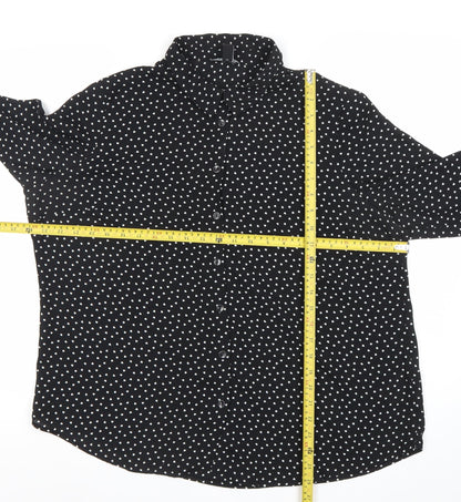 Womens UK Size 16 New Look Black Basic Button-Up
