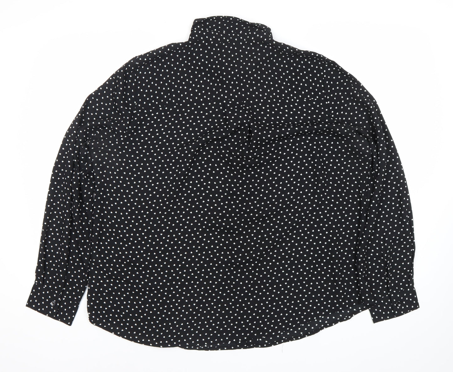 Womens UK Size 16 New Look Black Basic Button-Up