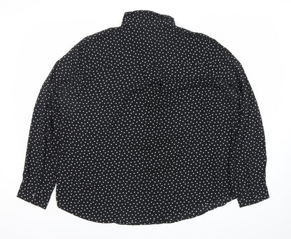Womens UK Size 16 New Look Black Basic Button-Up