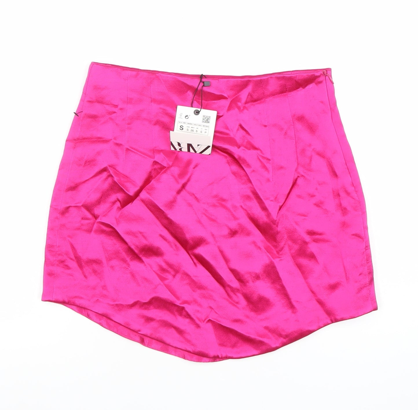 Womens UK Size S Zara Straight & Pencil Satin Skirt