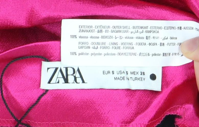 Womens UK Size S Zara Straight & Pencil Satin Skirt