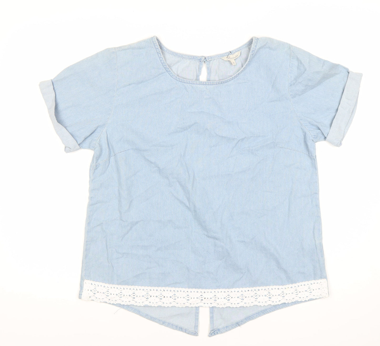Womens UK Size 14 Peacocks Blue Tunic Blouse