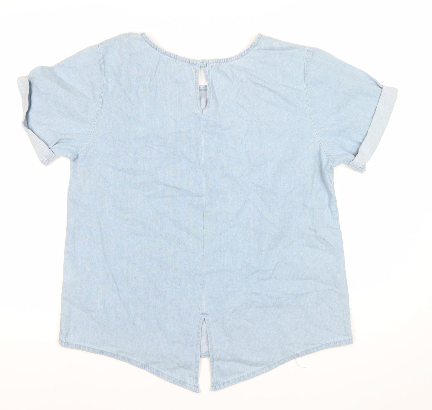 Womens UK Size 14 Peacocks Blue Tunic Blouse
