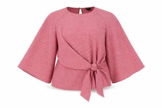 Womens UK Size 8 Topshop Pink Wrap Blouse