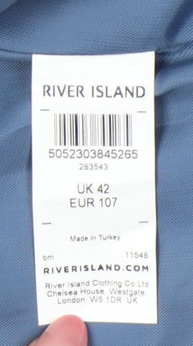 River Island Men’s Grey Blazer UK 42 Regular Fit Jacket